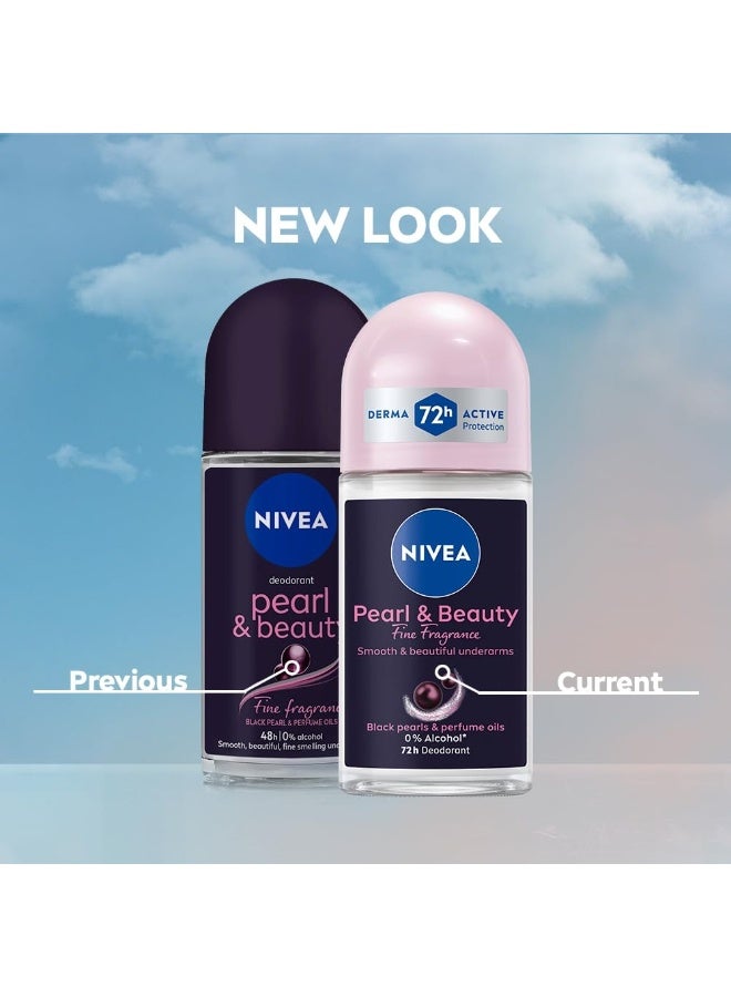 نيفيا مزيل عرق نيفيا للنساء برائحة اللؤلؤ والجمال، بتركيبة دوارة | عطر يدوم طويلاً برائحة الأزهار | حماية فعالة من الروائح الكريهة لمدة 72 ساعة | معتمد من أطباء الجلدية | 50 مل - Image 2